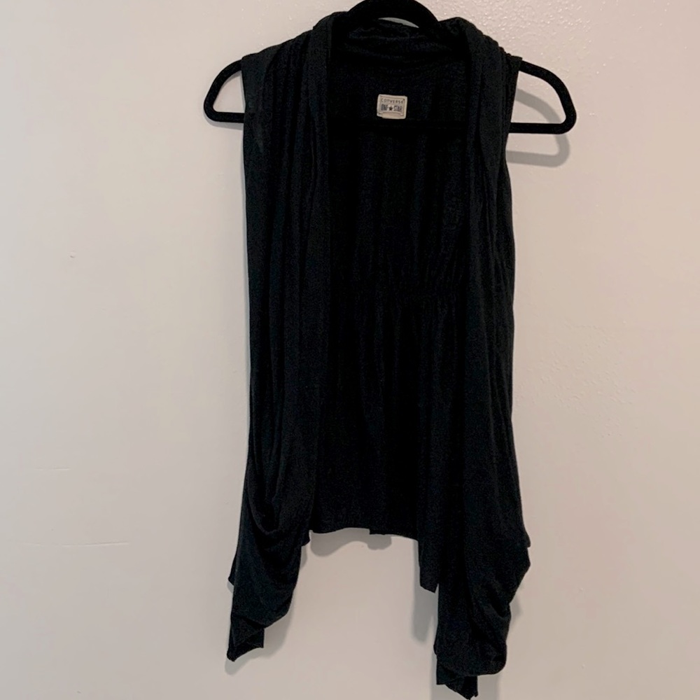 Converse black sleeveless cardigan XS